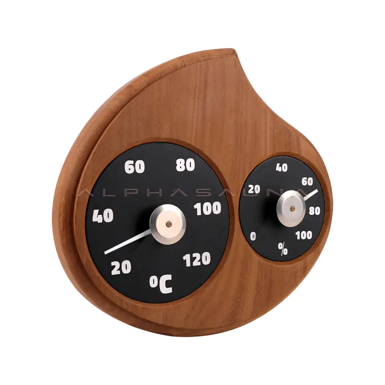 Water drop type cedar wood thermometer and hygrometer