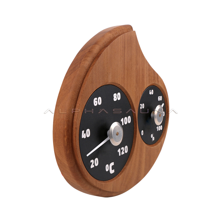 Water drop type cedar wood thermometer and hygrometer