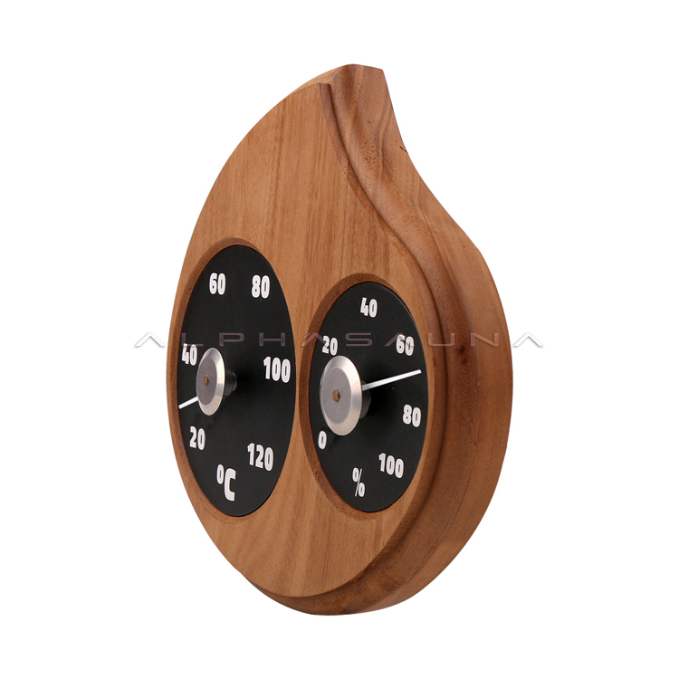 Water drop type cedar wood thermometer and hygrometer