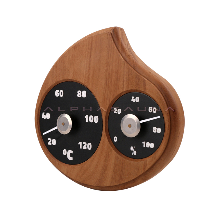 Water drop type cedar wood thermometer and hygrometer