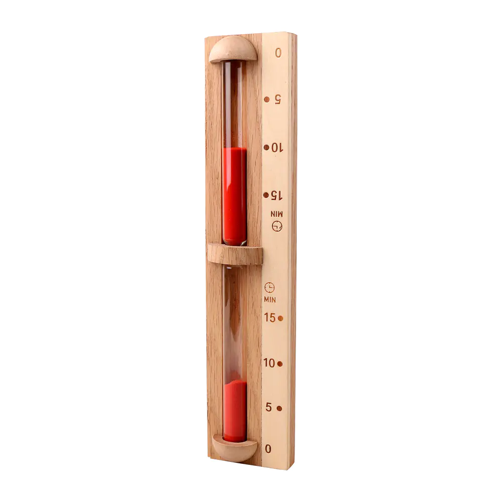 Luxury sauna room hourglass timer red