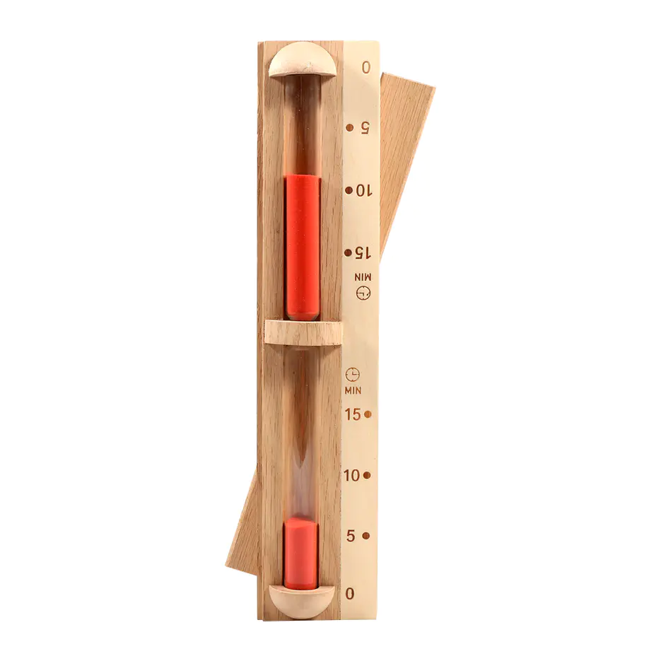 Luxury sauna room hourglass timer red