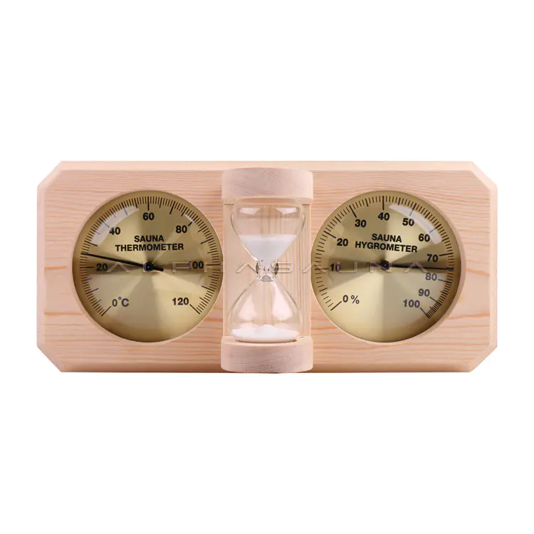 Sauna accessories thermometer hygrometer and hourglass timer