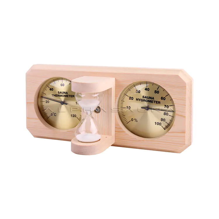 Sauna accessories thermometer hygrometer and hourglass timer