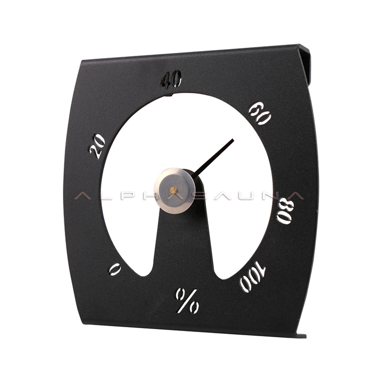 Alphasauna Aluminum Black color with hollow out letter Hygrometer(customized color is available)