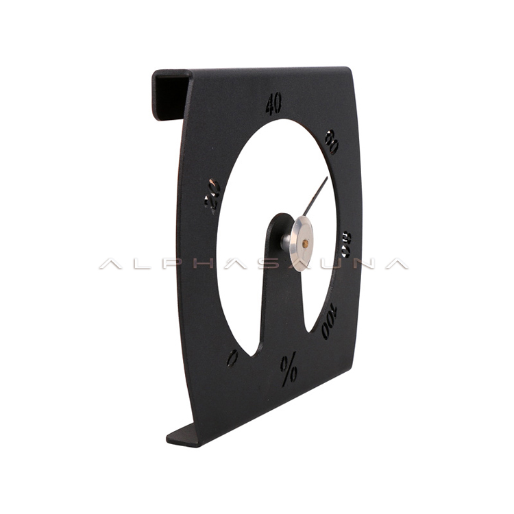 Alphasauna Aluminum Black color with hollow out letter Hygrometer(customized color is available)