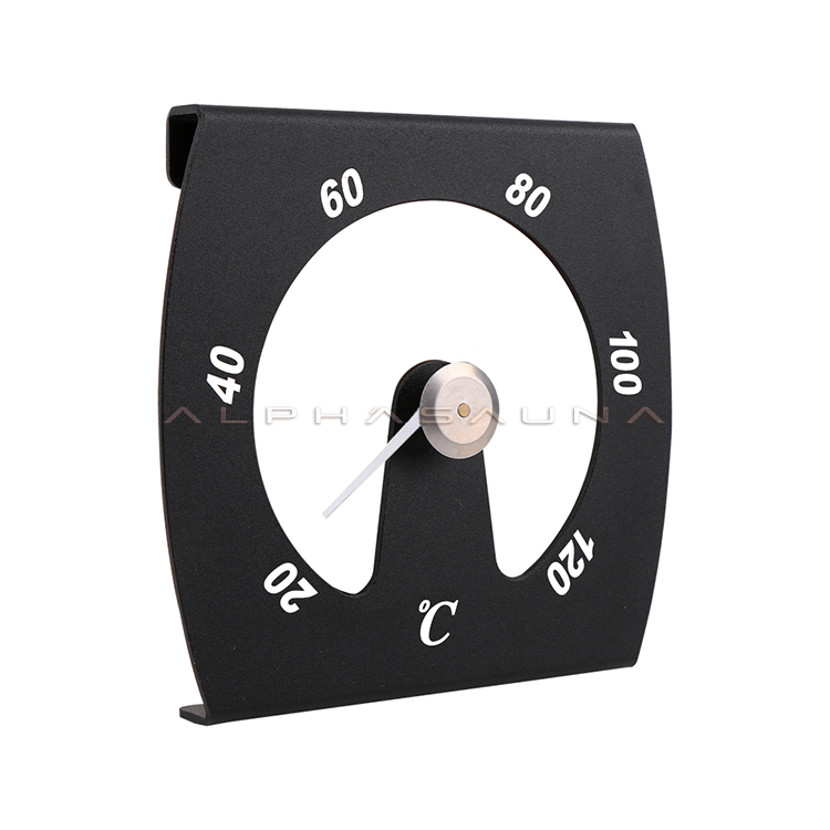 Alphasauna Aluminum Black color with white letter printing Thermometer(customized color is available)