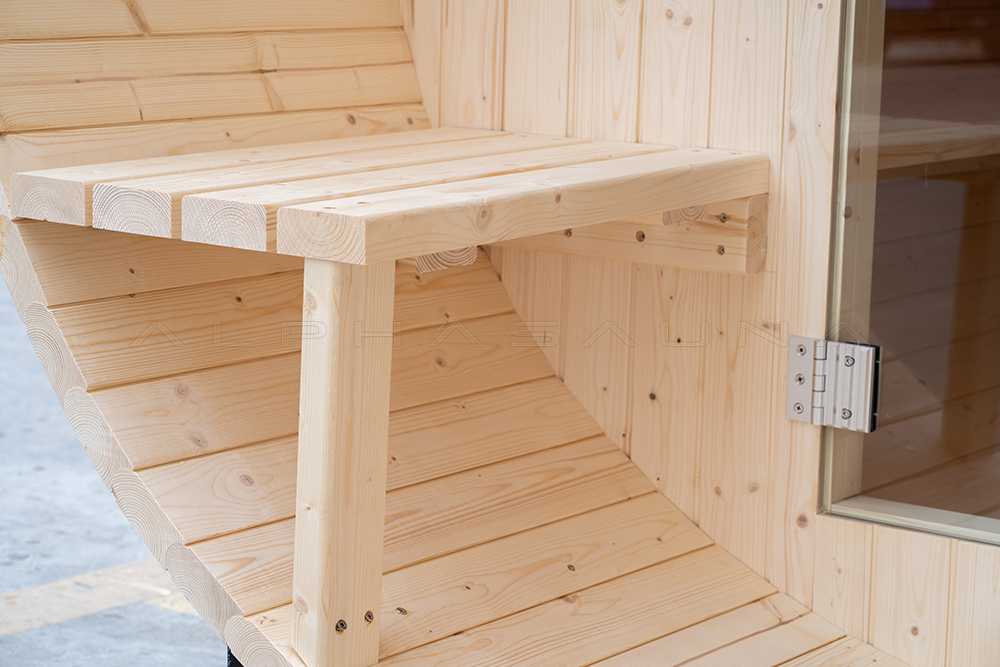 Outdoor Pine Panoramic Barrel Sauna Alpha