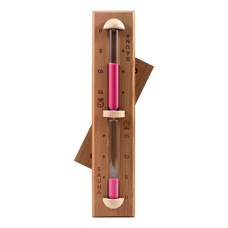 Cedar hourglass timer for sauna room (digital solid)