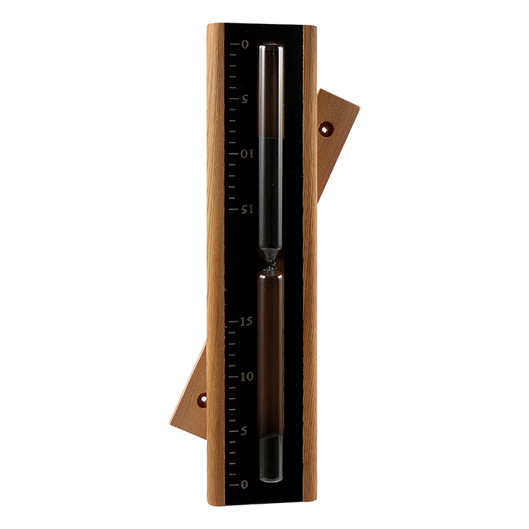 Cedar wood hourglass timer, stainless steel black titanium sheet black texture (custom color)