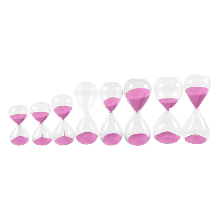 All-glass hourglass timer (style, color customization)