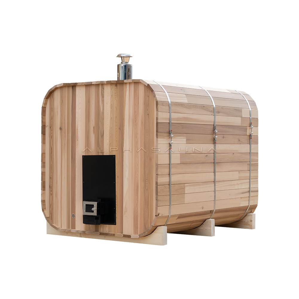 Alphasauna's Latest Large Outdoor Woodburning Stove Square Sauna Alpha