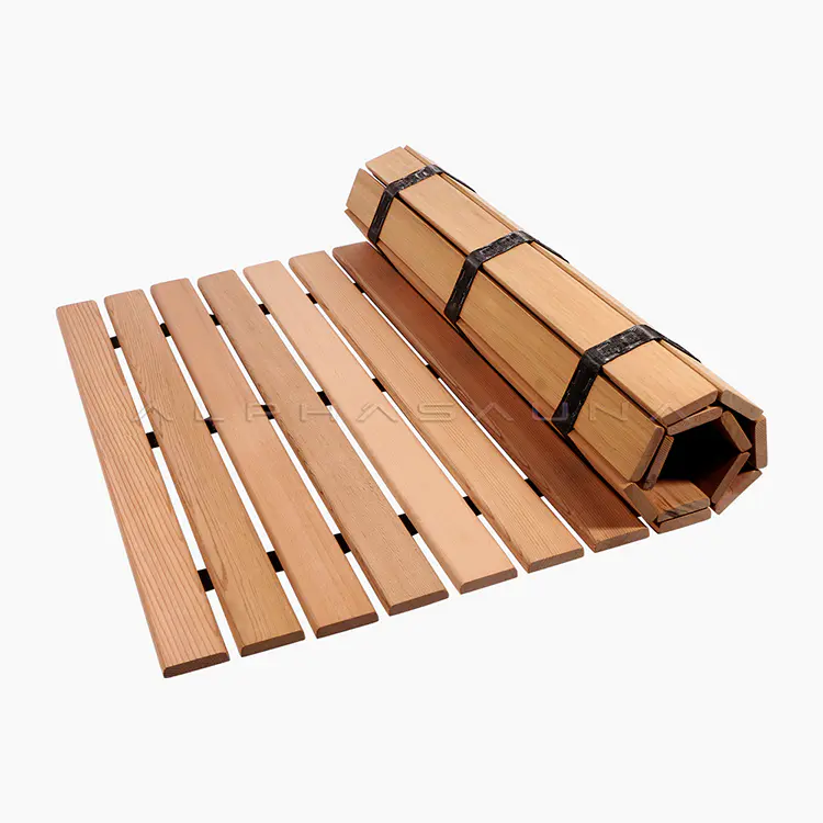 Sauna Room Accessories Cedar Wood Roll Mat 45mm