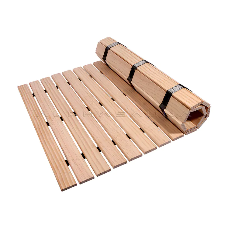 Sauna Room Accessories Pine Roll Floor Mat 45mm
