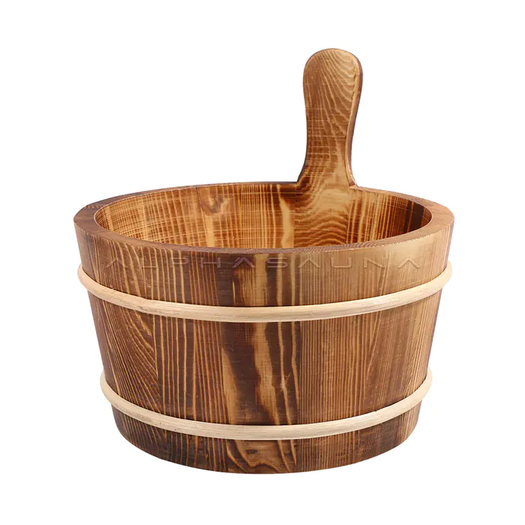 Wholesale Sauna Accessories Heat Treated Wood Sauna Buckets