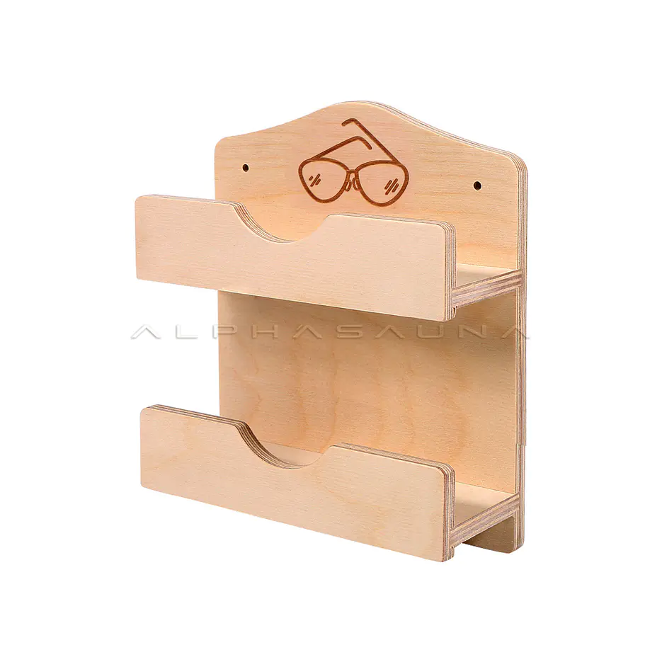 Sauna Room Accessories Pine Glasses Holder Two Layers