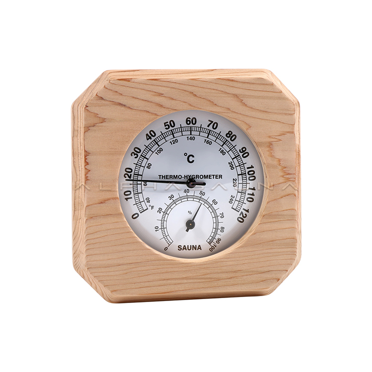 Cedar Sauna Thermometer & Hygrometer White Dial