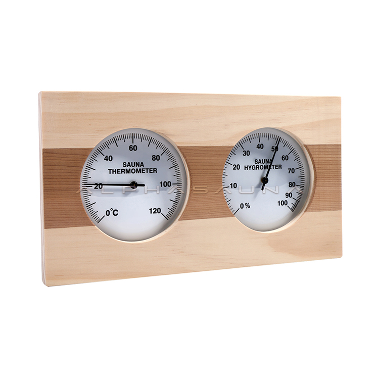 Square Sauna Thermometer & Hygrometer Dual Dial