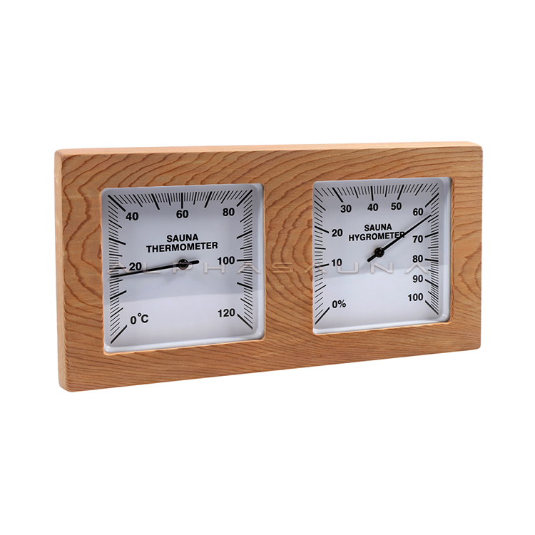 Cedar White Dial Sauna Thermometer Hygrometer