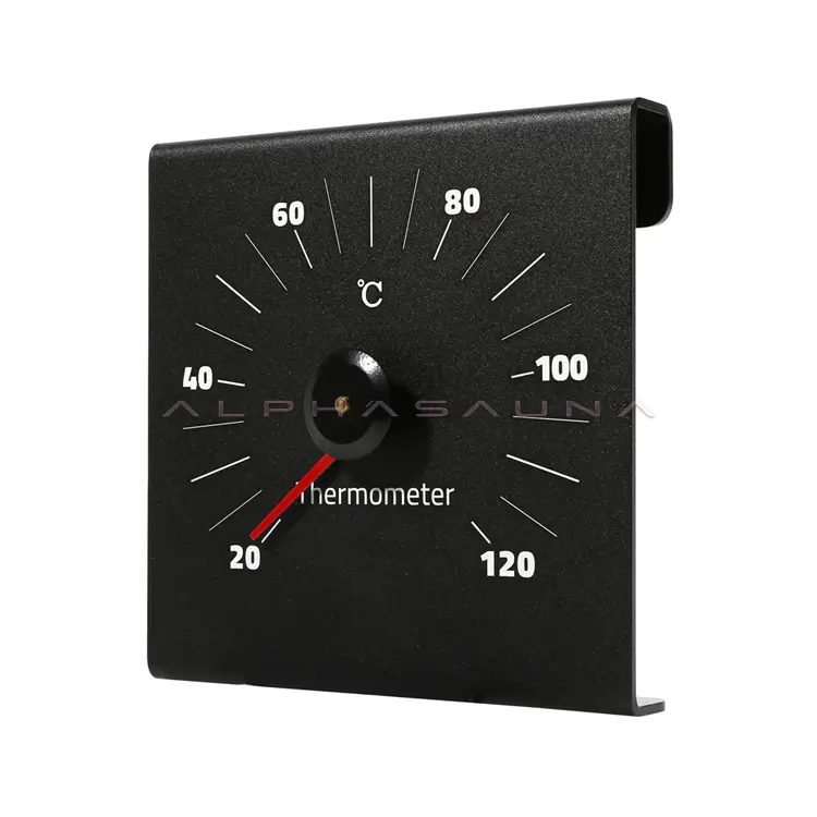 Black Aluminum Sauna Thermometer