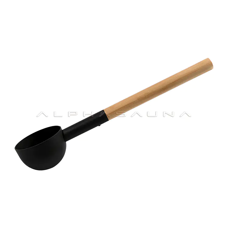 Sauna Accessories Round Aluminum Spoon (Black & White)