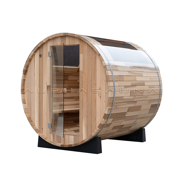 Outdoor Panoramic Sunroof Barrel Sauna | Alpha