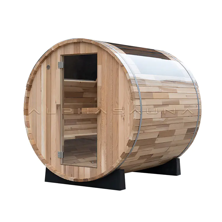 Outdoor Panoramic Sunroof Barrel Sauna