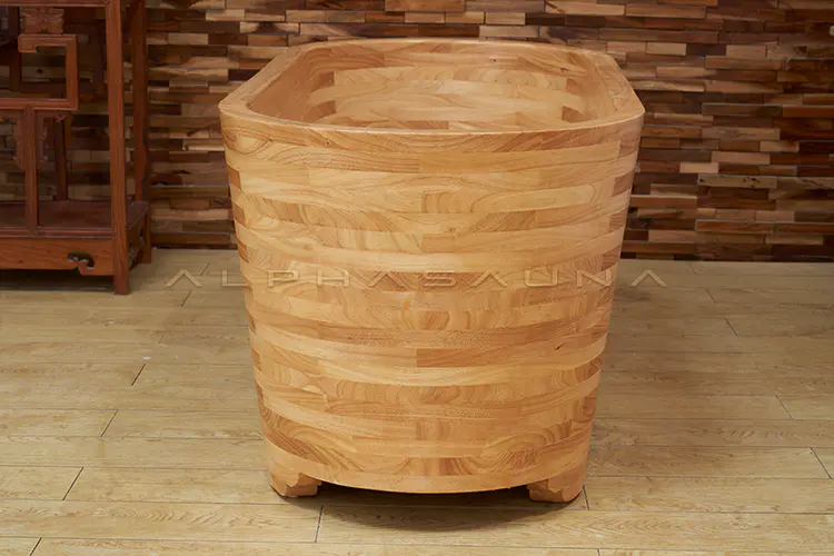 Wooden Oval Freestanding Soaking Bathtub