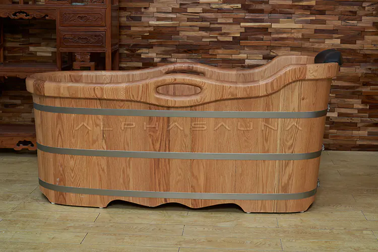 Single Wooden Bathtub For Sale Freestanding Soaking Hot Tub