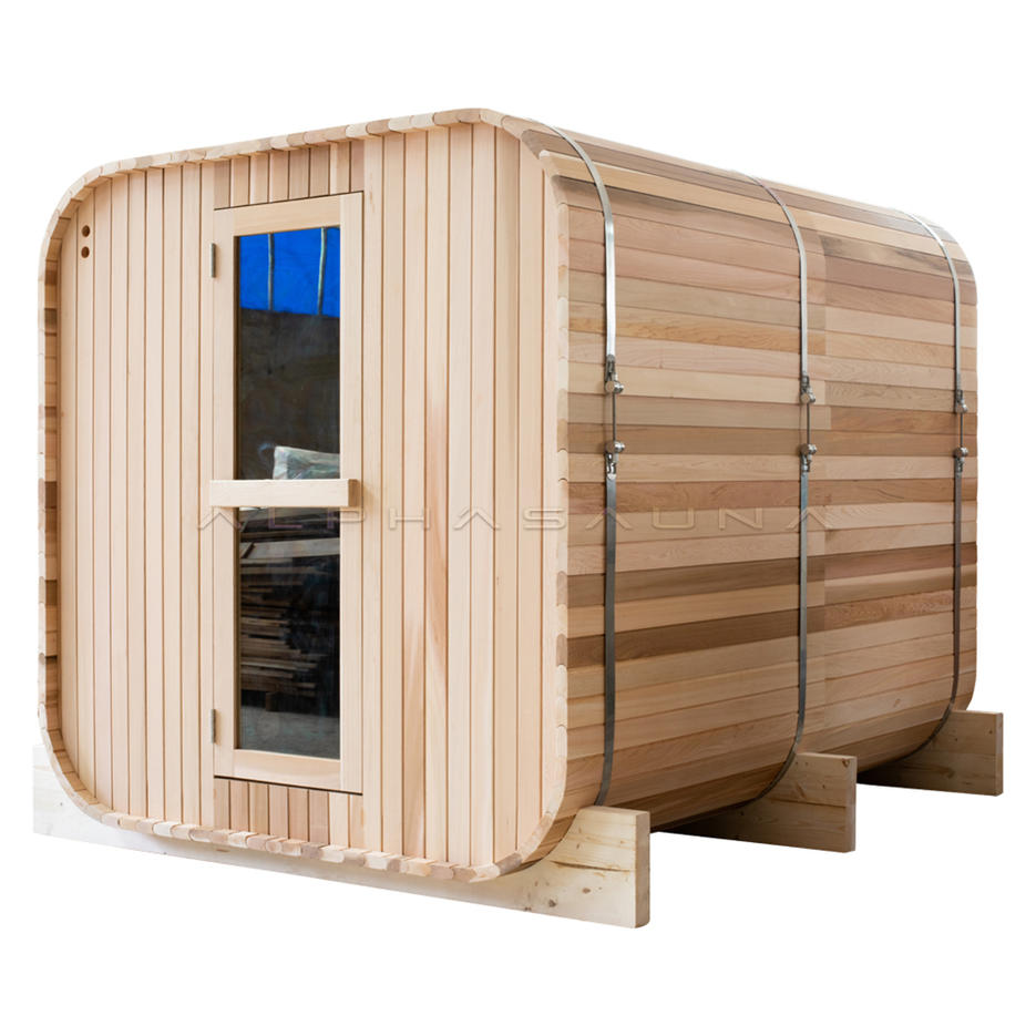 Home Outdoor Cedar Wood Garden Building Square Sauna For Sale