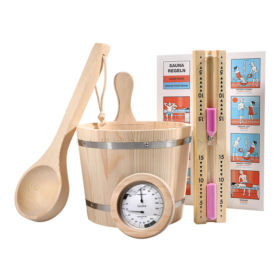 Wooden Sauna Bucket And Ladle Kit For Sale
