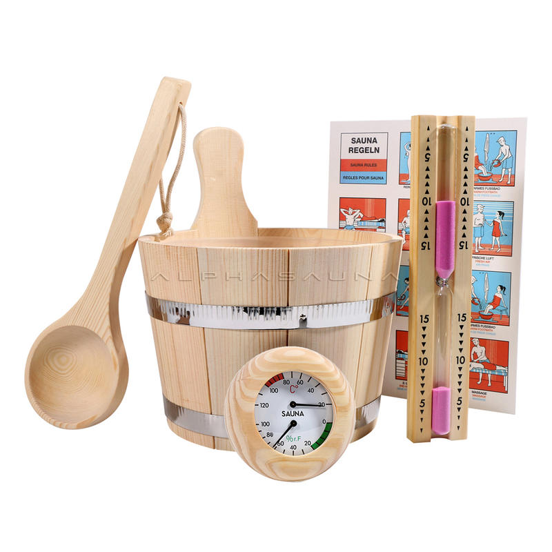 Amazon Best Sauna Accessories 5L bucket Round Sauna Thermometer Hygrometer Kit