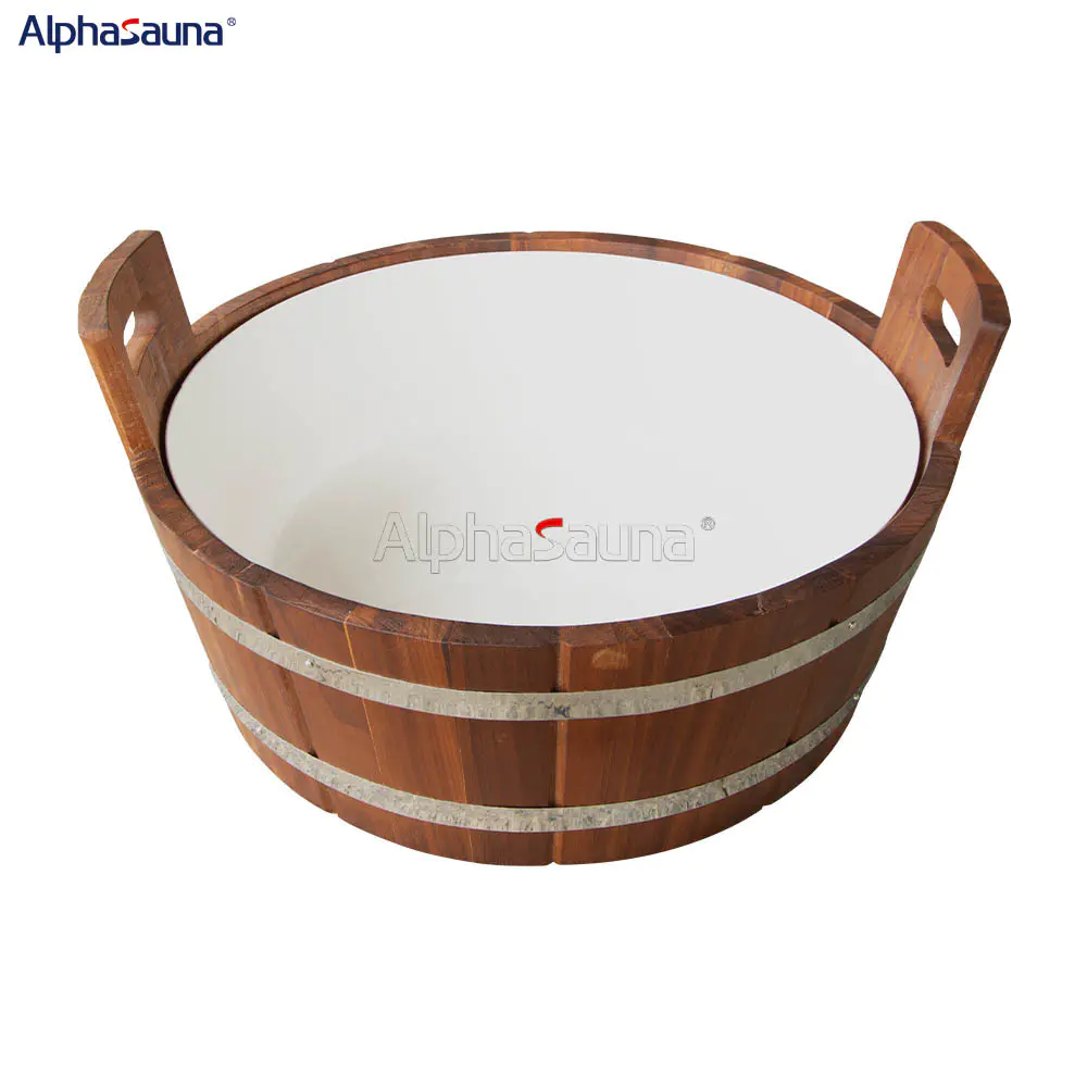 Wood Sauna Barrel Kit Home Sauna Accessories Heat-Treated Wooden Footbath Bucket With Liner