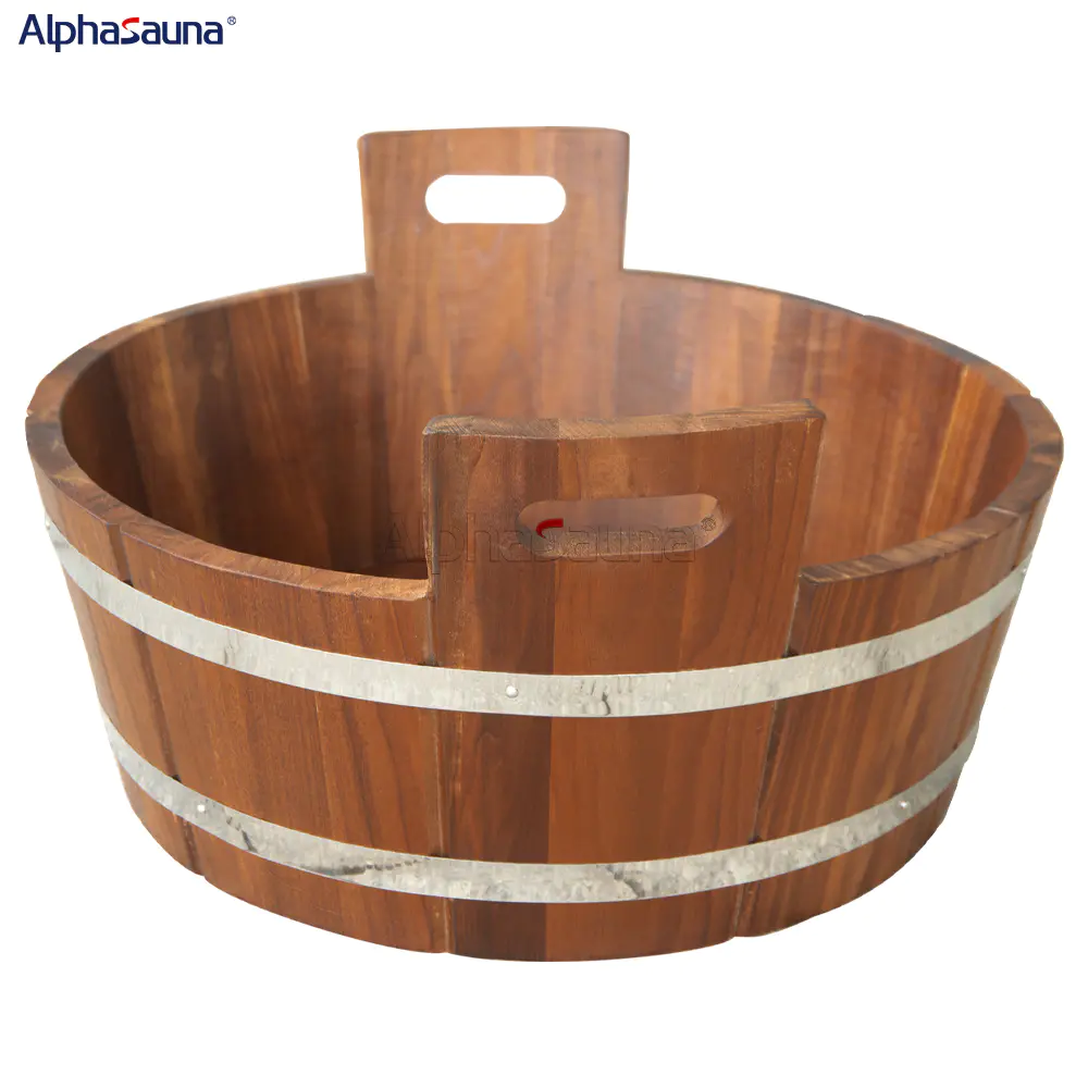 Wood Sauna Barrel Kit Home Sauna Accessories Heat-Treated Wooden Footbath Bucket With Liner