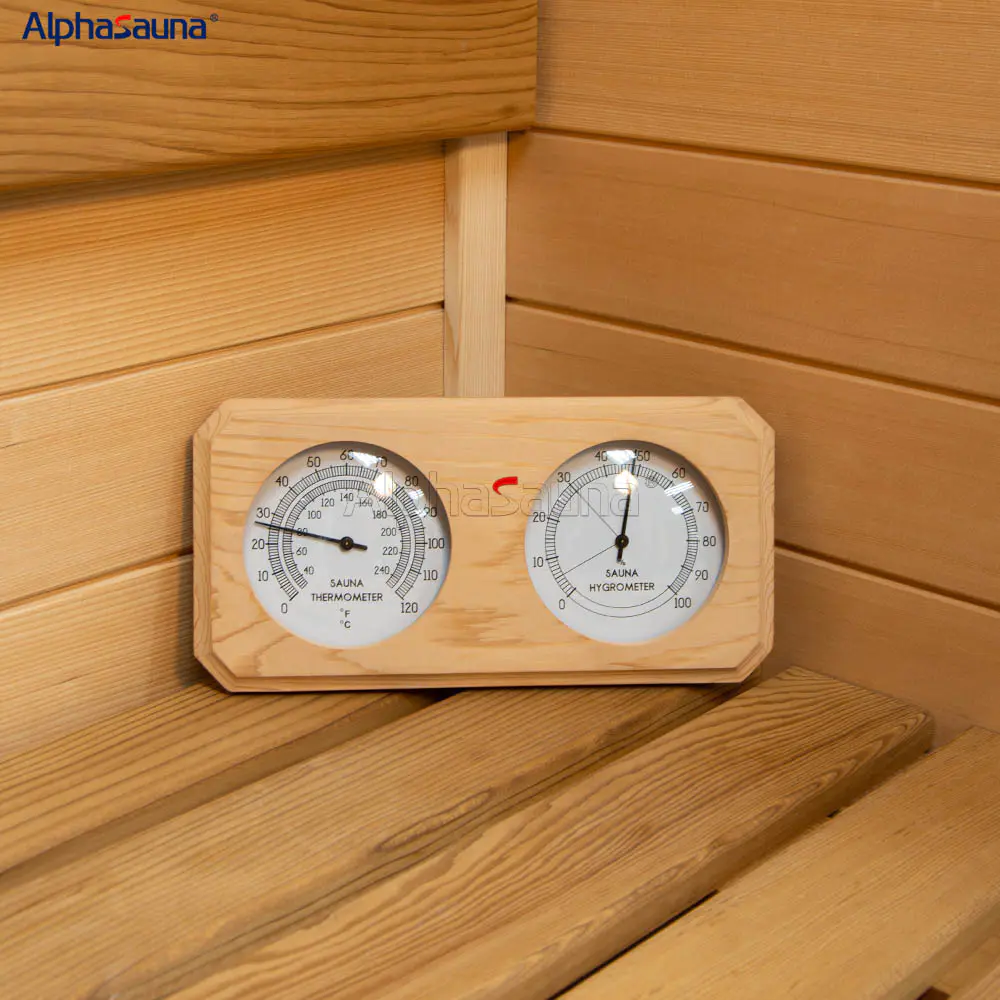 Pine Sauna Room Accessories Sauna Thermometer & Hygrometer For Sale