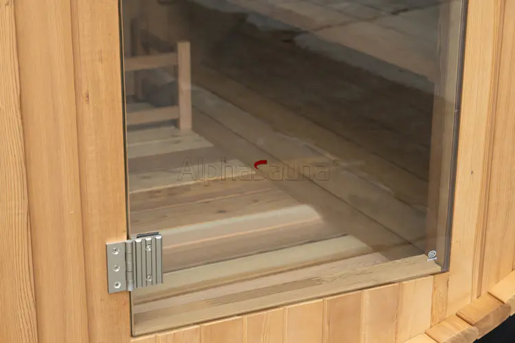 Heat-Treated Wood Outdoor 2 Person Barrel Sauna Room-Alphasauna