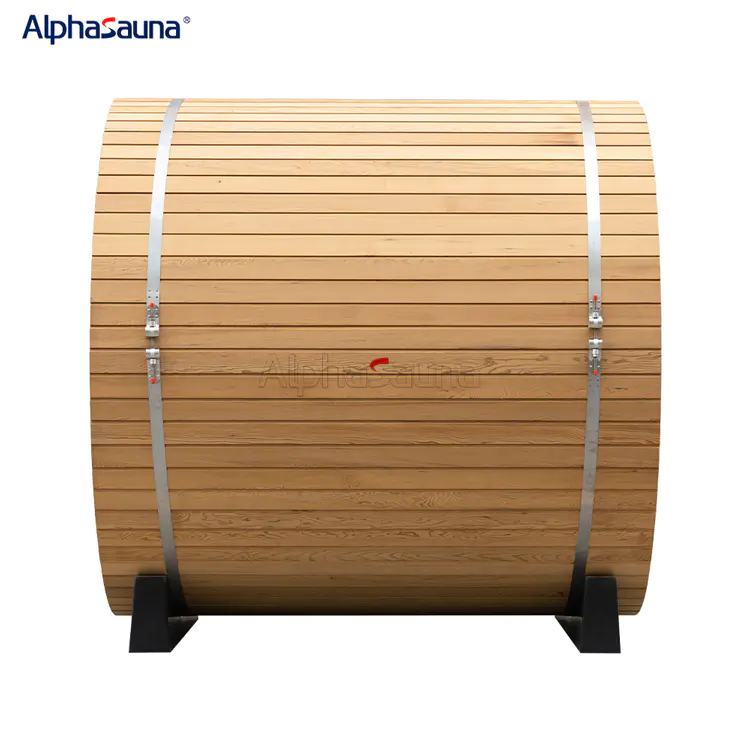 Heat-Treated Wood Outdoor 2 Person Barrel Sauna Room-Alphasauna