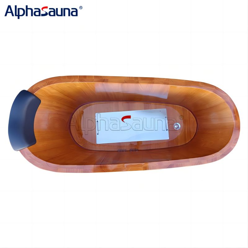 Alpha wooden oval bath bucket, large capacity
