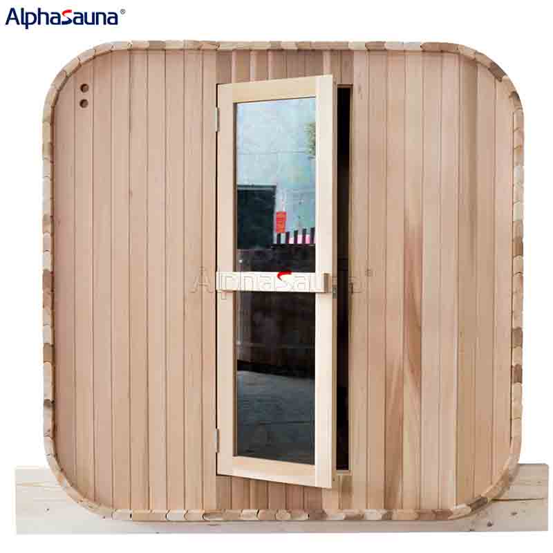 Alpha wooden square sauna without windows