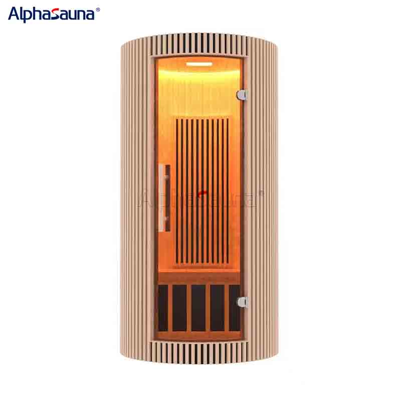 Alpha wooden cylinder infrared sauna