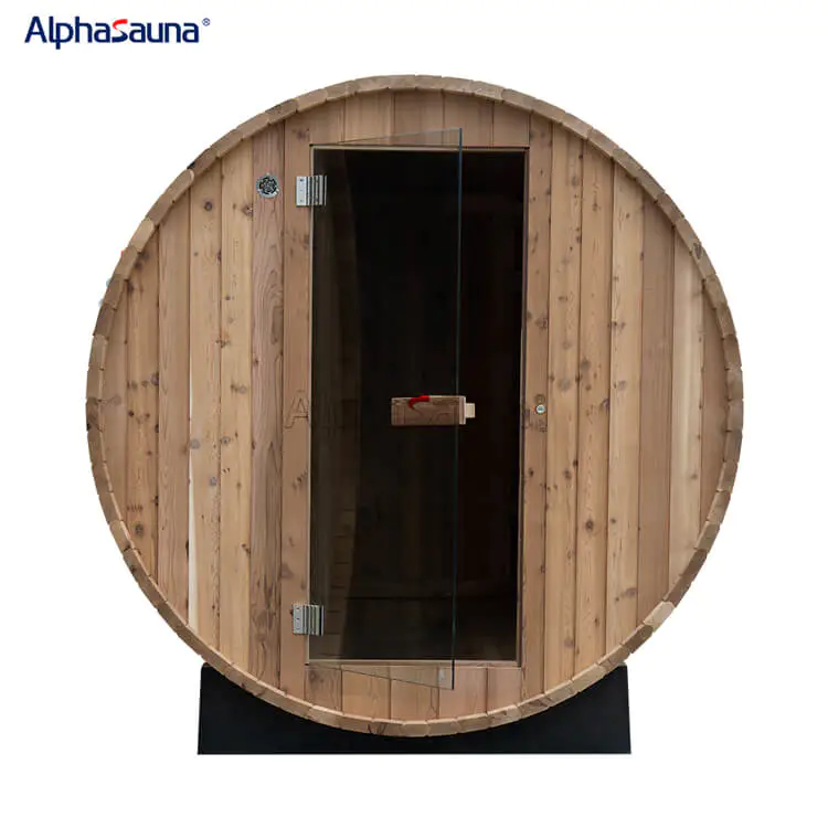 Outdoor Cedar Barrel Sauna Room - Alphasauna