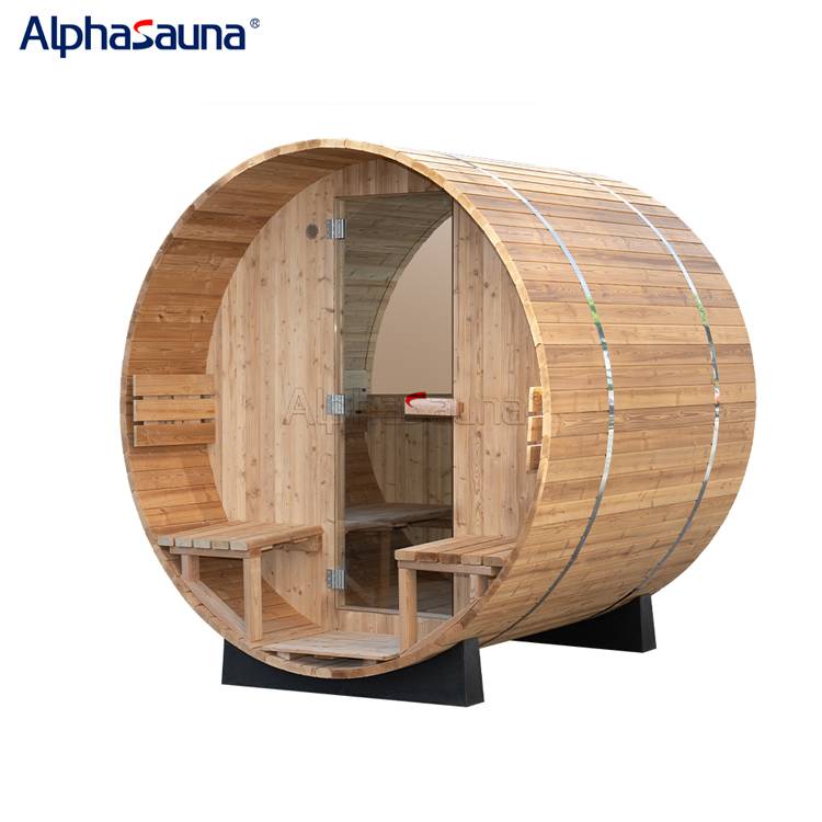 heat-treated_wood_outdoor_barrel_half-wave_sauna_-alphasauna（2）