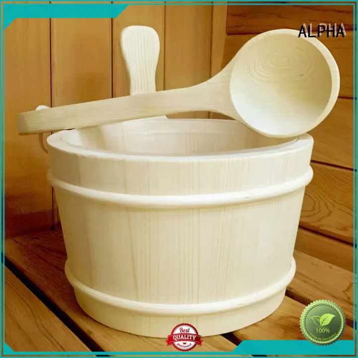 Wholesale strong wooden sauna bucket ALPHA Brand