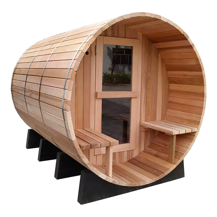Outdoor Barrel Sauna WET/DRY SPA 6 Person Size-Outdoor NEW 8' Ft Canadian Red Cedar