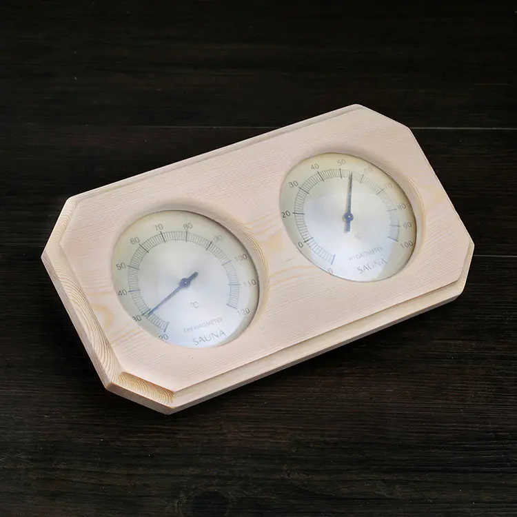 Sauna Thermometer Hygrometer Wood Mount Alphasauna Branded