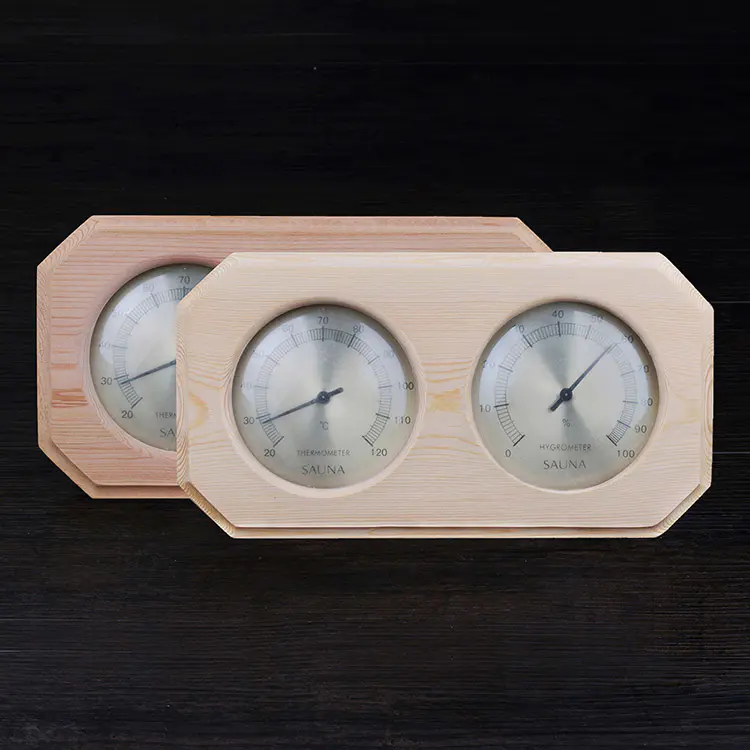 Sauna Thermometer Hygrometer Wood Mount Alphasauna Branded
