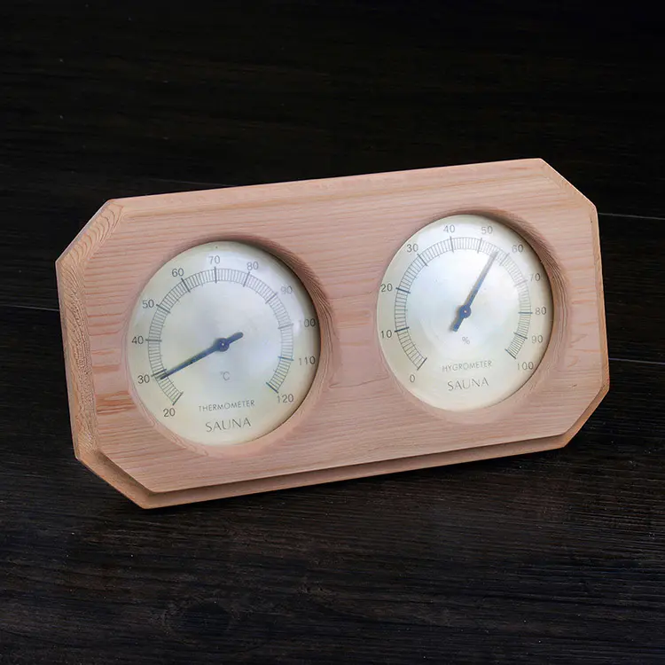 Red cedar Sauna Hygrometer Temperature Oblique Angled Shape Finnish White for Sauna