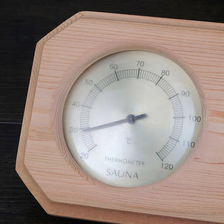 Red cedar Sauna Hygrometer Temperature Oblique Angled Shape Finnish White for Sauna