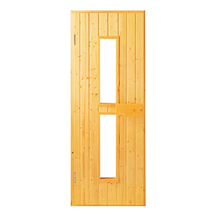 Sauna Glass Door Wooden Frame With Tempered Glass 1800*600*50MM