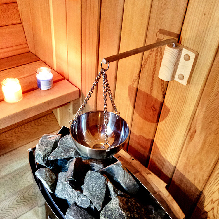 Sauna Aromatherapy Oil Cup Color and The Material of The Base Fixing Buckle are Random Stainless Steel Essential Oil Holder Bowl for Sauna and Spa